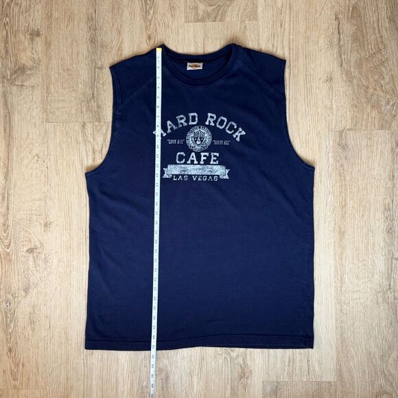 Vintage Hard Rock Café Muscle Tank Las Vegas Navy Blue XXL Sleeveless 71 Graphic - Picture 5 of 5